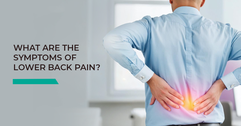What are the symptoms of lower back pain?